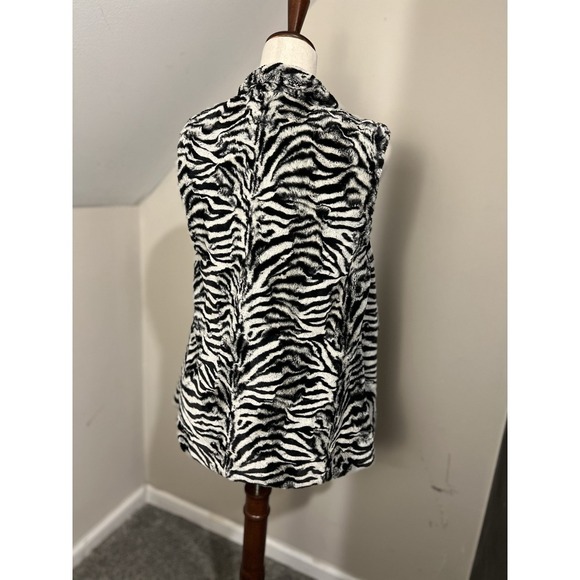 Michael Kors Zebra‎ Print Faux Rabbic Soft Fur Vest S City Quiet Luxury Classic - Picture 3 of 6